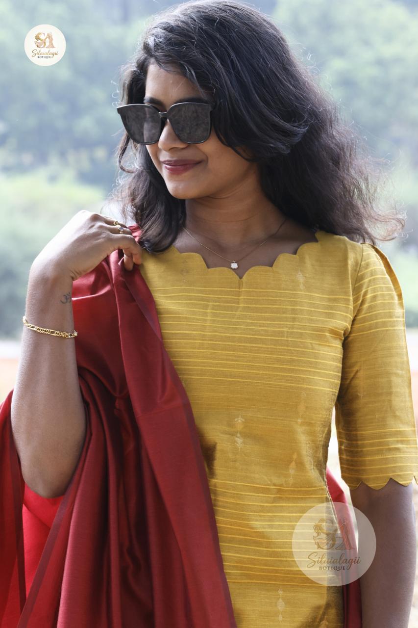 Amber Mustard Cotton Kurta Set with Dupatta – Pure Cotton Ethnic Wear for Women2