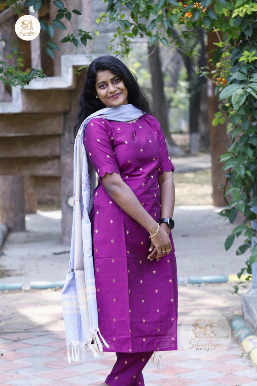 Dark Berry Kurti Set (2)