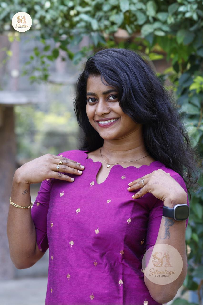 Dark Berry Raw Silk Kurta Set with Dupatta