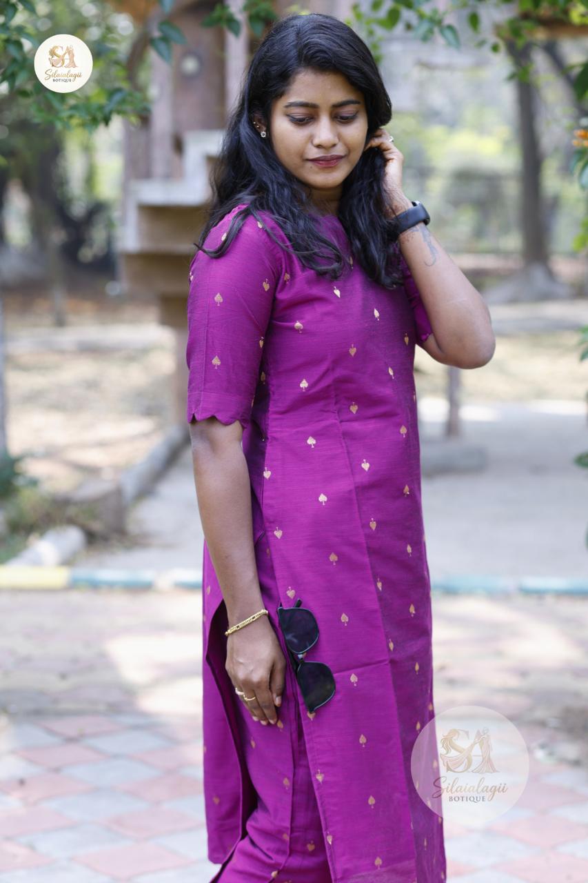 Dark Berry Kurti Set (4)